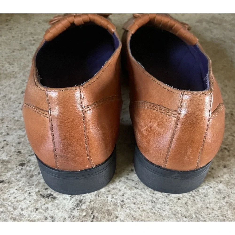 Hotter Comfort Concept Tassel Shoes Loafers Brown Leather Women's Size 7